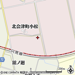 福島県会津若松市北会津町小松崩差周辺の地図