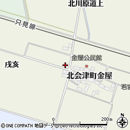 福島県会津若松市北会津町金屋戌亥周辺の地図