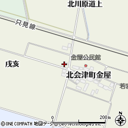 福島県会津若松市北会津町金屋（戌亥）周辺の地図