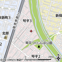 新潟県長岡市琴平3丁目周辺の地図