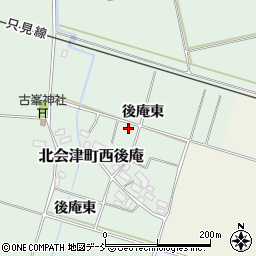 福島県会津若松市北会津町西後庵（後庵東）周辺の地図