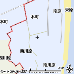福島県双葉町（双葉郡）中浜（西川原）周辺の地図