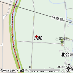 福島県会津若松市北会津町西後庵（長泥）周辺の地図