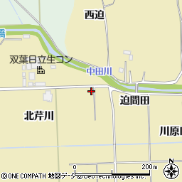 福島県双葉町（双葉郡）中田（北芹川）周辺の地図