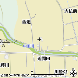 福島県双葉町（双葉郡）中田（西迫）周辺の地図