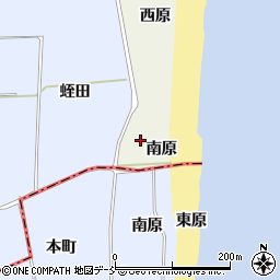 福島県浪江町（双葉郡）中浜（南原）周辺の地図