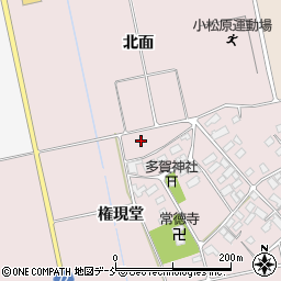 福島県会津若松市北会津町小松権現堂周辺の地図