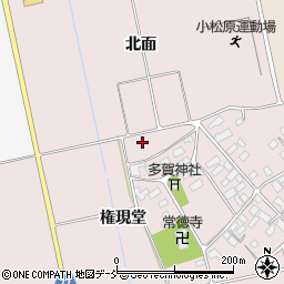 福島県会津若松市北会津町小松（権現堂）周辺の地図