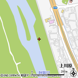 阿賀川周辺の地図