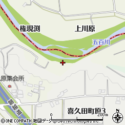 福島県郡山市喜久田町前田沢原下周辺の地図