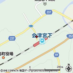 会津宮下駅周辺の地図