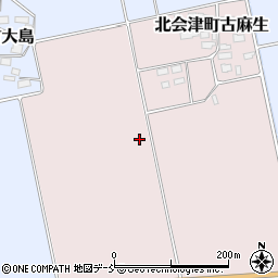 福島県会津若松市北会津町古麻生麻生前周辺の地図