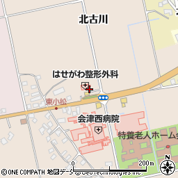 福島県会津若松市北会津町東小松北古川周辺の地図