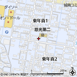 福島県会津若松市東年貢周辺の地図