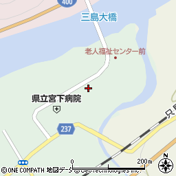 福島県三島町（大沼郡）宮下（中乙田）周辺の地図