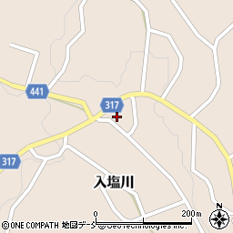 入塩川簡易郵便局周辺の地図