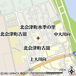 福島県会津若松市北会津町三本松中大川向周辺の地図