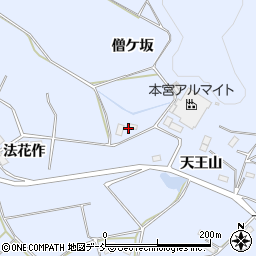 福島県郡山市日和田町高倉僧ケ坂周辺の地図