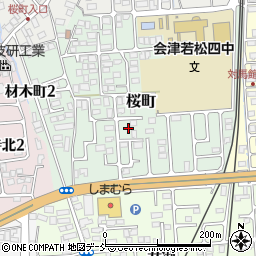 福島県会津若松市桜町周辺の地図