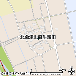 福島県会津若松市北会津町麻生新田周辺の地図
