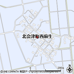 福島県会津若松市北会津町西麻生周辺の地図