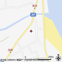 石川県珠洲市三崎町（粟津ウ）周辺の地図