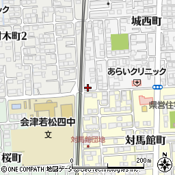 福島県会津若松市城西町6-43周辺の地図