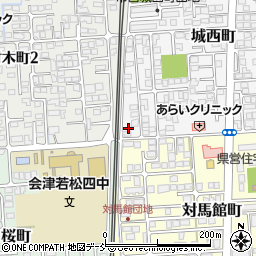 福島県会津若松市城西町6-44周辺の地図