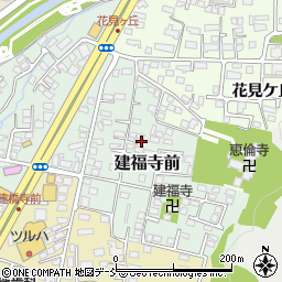 福島県会津若松市建福寺前周辺の地図