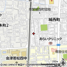 福島県会津若松市城西町6-54周辺の地図