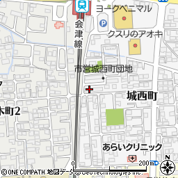 福島県会津若松市城西町7-38周辺の地図