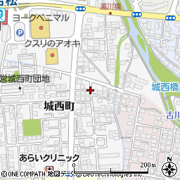 福島県会津若松市城西町周辺の地図