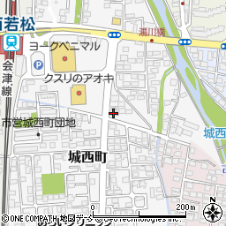 福島県会津若松市城西町2-79周辺の地図