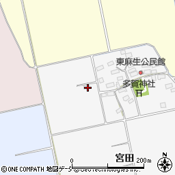 福島県会津若松市北会津町東麻生宮田周辺の地図