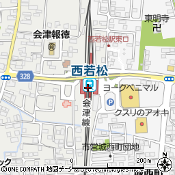 福島県会津若松市周辺の地図