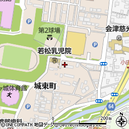 福島県会津若松市城東町周辺の地図