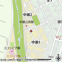 新潟県長岡市中瀬周辺の地図