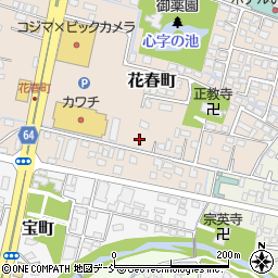 福島県会津若松市花春町周辺の地図