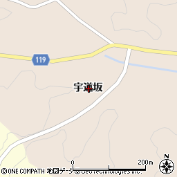福島県田村郡三春町富沢宇道坂周辺の地図