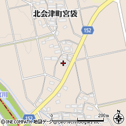 〒965-0124 福島県会津若松市北会津町宮袋の地図