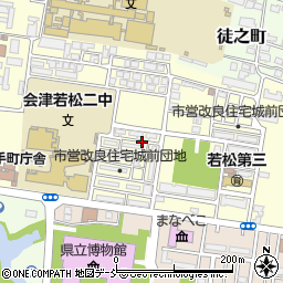福島県会津若松市城前周辺の地図