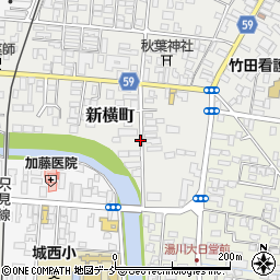 福島県会津若松市新横町周辺の地図