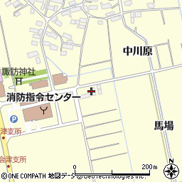 福島県会津若松市北会津町中荒井馬場周辺の地図