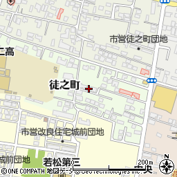 福島県会津若松市徒之町周辺の地図