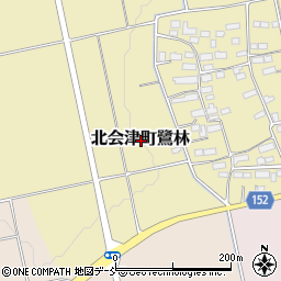 福島県会津若松市北会津町鷺林周辺の地図
