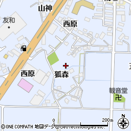 福島県本宮市荒井狐森周辺の地図