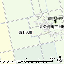 福島県会津若松市北会津町二日町東上人壇周辺の地図