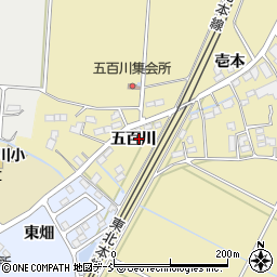 福島県本宮市仁井田五百川周辺の地図