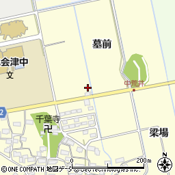 福島県会津若松市北会津町中荒井墓前周辺の地図