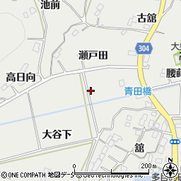 福島県本宮市青田大谷下周辺の地図